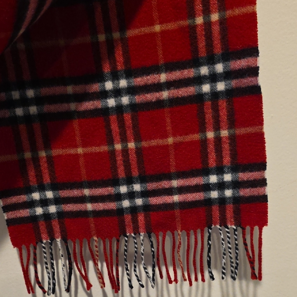 Burberry Classic Red and Black Checkered Scarf - Picture 6 of 7